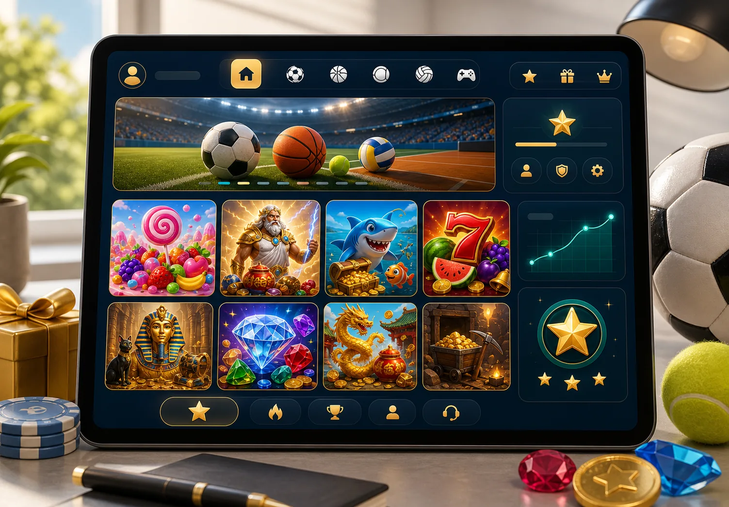 Starzbet slot ve spor dashboard görseli